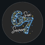 Funny Hanukkah 67 Six Seven Boys Girls Kids 6 7 Me Classic Round Sticker<br><div class="desc">Funny Hanukkah 67 Six Seven Boys Girls Kids 6 7 Meme Festive</div>