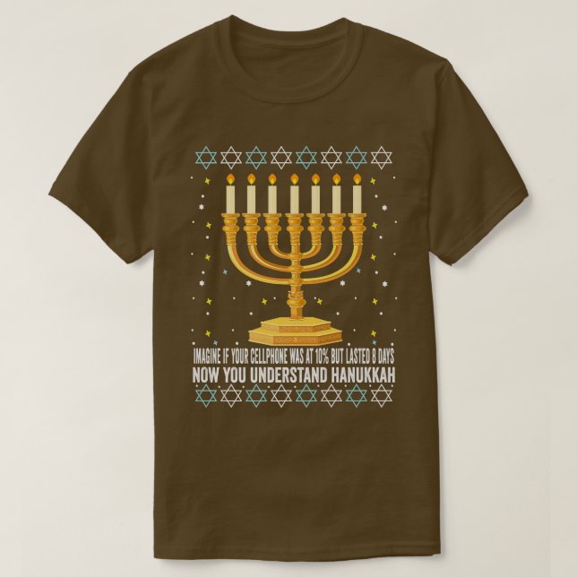Funny Hanukkah Chanukah Cellphone Quote  T-Shirt (Design Front)