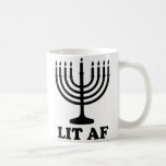Funny hanukkah chanukah menorah lit af coffee mug<br><div class="desc">Funny hanukkah chanukah menorah lit af</div>