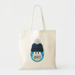 Funny Hanukkah Holiday Masked Character Oy! Tote Bag<br><div class="desc">Add some much needed humor to this holiday season with this design,  featuring a masked Hanukkah-themed character wearing a Star of David patterned hat and a mask with the word "Oy!". Part of a collection from Parcel Studios.</div>
