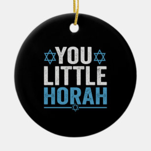 Funny Hanukkah Hora Jewish Holiday Dance Humor Ceramic Ornament