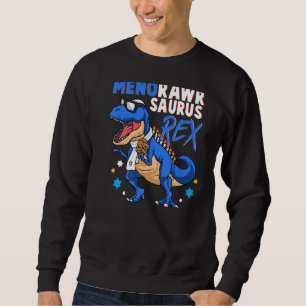 Funny Hanukkah Jewish Dinosaur Hanukkah T-Rex Boys Sweatshirt