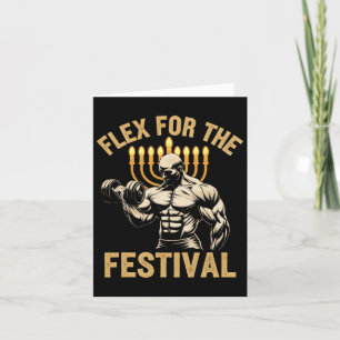 Funny Hanukkah Jewish Gym Workout Flex For The Fes Card