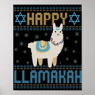 Funny Hanukkah Jewish Holiday Ugly Sweater Humor Poster