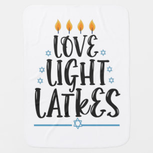 Funny Hanukkah Latke Jewish Cook Holiday Humor Baby Blanket
