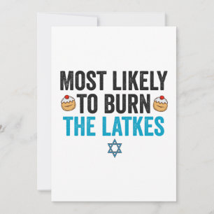 Funny Hanukkah Latke Jewish Cook Holiday Humor Invitation