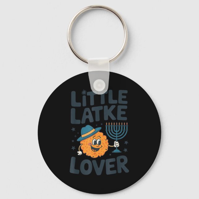 Funny Hanukkah Little Latke Jewish Family Kids Mat Keychain (Front)