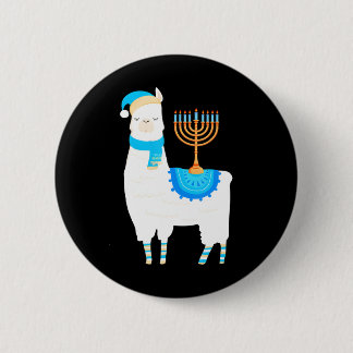 Funny Hanukkah Llama For Alpaka Lovers On Button