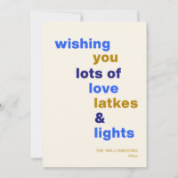 Funny Hanukkah Love Latkes Lights Blue Custom
