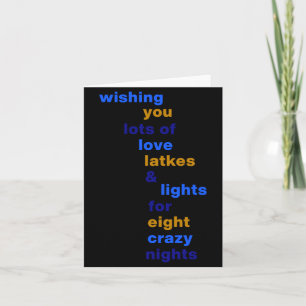 Funny Hanukkah Love Latkes Lights In Blue Card