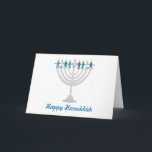 Funny Hanukkah menorah and candles Card<br><div class="desc">Funny Hanukkah illustration,  Cute candles characters sitting on Hanukkah menorah</div>