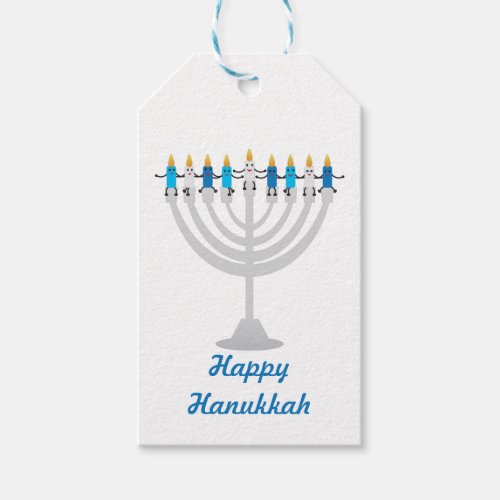 Funny Hanukkah menorah and candles Gift Tags