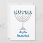Funny Hanukkah menorah and candles Holiday Card<br><div class="desc">Funny Hanukkah illustration,  Cute candles characters sitting on Hanukkah menorah</div>
