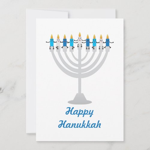 Funny Hanukkah menorah and candles Holiday Card