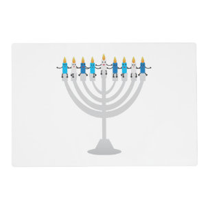 Funny Hanukkah menorah and candles Placemat