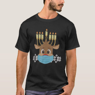 Funny Hanukkah Menorah Reindeer Ugly Sweater Gift