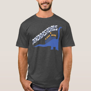 Funny Hanukkah Menorasaurus Brachiosaurus & Menora T-Shirt