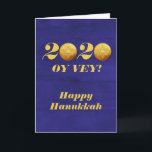Funny Hanukkah Oy Vey 2020 Gelt Coin Holiday Card<br><div class="desc">This design was created from my one-of-a-kind fluid acrylic painting. It may be personalized by clicking the customize button and changing the name, initials or words. You may also change the text color and style or delete the text for an image only design. Contact me at colorflowcreations@gmail.com if you with...</div>