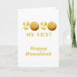 Funny Hanukkah Oy Vey 2020 Gelt Coin Holiday Card<br><div class="desc">This design was created from my one-of-a-kind fluid acrylic painting. It may be personalized by clicking the customize button and changing the name, initials or words. You may also change the text color and style or delete the text for an image only design. Contact me at colorflowcreations@gmail.com if you with...</div>