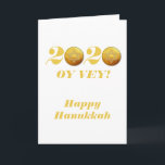 Funny Hanukkah Oy Vey 2020 Gelt Coin Holiday Card<br><div class="desc">This design was created from my one-of-a-kind fluid acrylic painting. It may be personalized by clicking the customize button and changing the name, initials or words. You may also change the text color and style or delete the text for an image only design. Contact me at colorflowcreations@gmail.com if you with...</div>