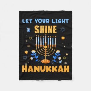 Funny Hanukkah Pajama Men Gifts Menorah Let Light Fleece Blanket