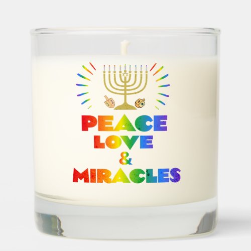 funny Hanukkah Peace Love  Miracles   Scented Candle