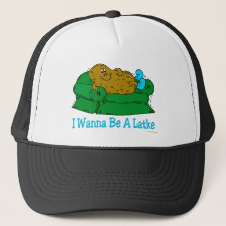 Funny Hanukkah Shirt 'iwant To Be A Latke' Trucker Hat
