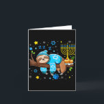 Funny Hanukkah Sloth Jewish Chanukah Sleeng Hanukk Card<br><div class="desc">Funny Hanukkah Sloth Jewish Chanukah Sleeng Hanukkah</div>