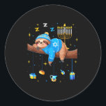 Funny Hanukkah Sloth Jewish Chanukah Sleeng Hanukk Classic Round Sticker<br><div class="desc">Funny Hanukkah Sloth Jewish Chanukah Sleeng Hanukkah Pjs</div>