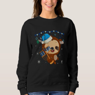 Funny Hanukkah Sloth Jewish Chanukah Sleeping Sweatshirt