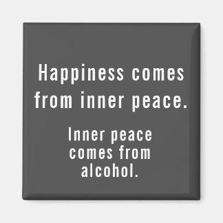 Funny Happiness Alcohol Definition Gray and White Magnet