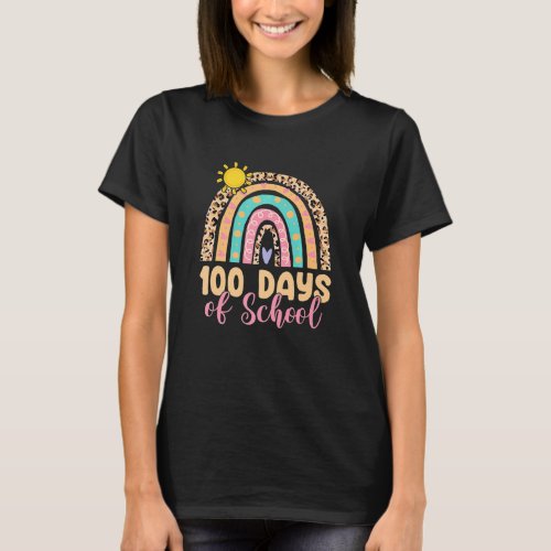 Funny Happy 100 Days Of School 100 Days Smarter Ra T_Shirt