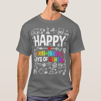 Funny Happy 100 Days of School Math Teacher Girl B T-Shirt