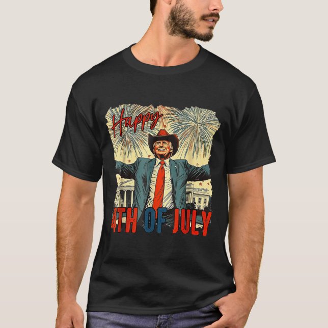 Funny Happy 4th of July Independence Day T-Shirt (Front)