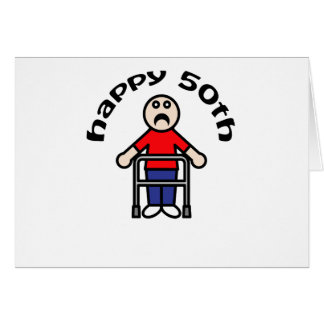 Funny, "Happy 50th" Mens Walker Cards