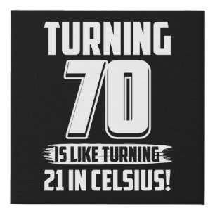 Funny Happy 70th Birthday Faux Canvas Print