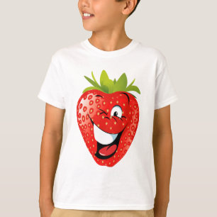 funny happy animated strawberry T-Shirt