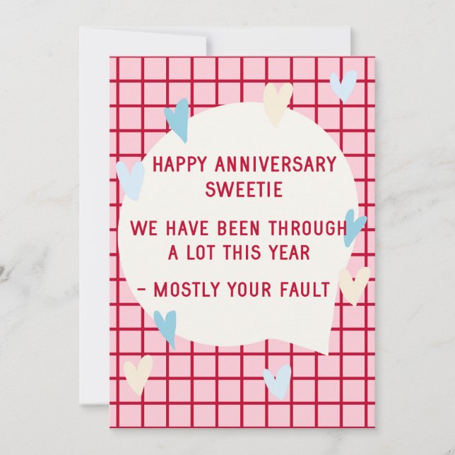 Funny Happy Anniversary Greeting Card for Husband (Front)