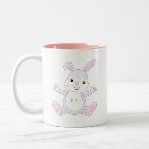 Funny Happy Baby Easter Bunny  Heart  Two_Tone Coffee Mug