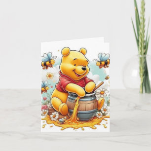 Funny happy birthday bear sun rose  card