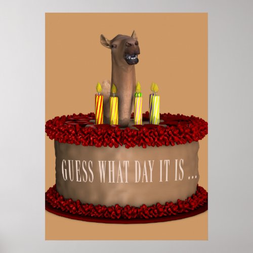 Funny Happy Birthday Camel Poster