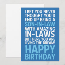Funny Happy Birthday Card for Son-in-Law