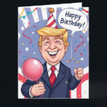 Funny Happy Birthday Card from Trump Personalized<br><div class="desc">Funny Happy Birthday Card from Trump – Hilarious & Personalized Looking for a funny Happy Birthday card that will make someone laugh? This Trump-themed birthday card is the perfect way to add humor to their special day! Whether they love him or just enjoy a good political joke, this card is...</div>