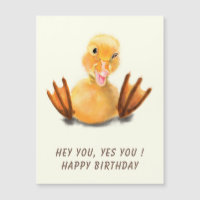Funny Happy Birthday Card Playful Duck - Smile