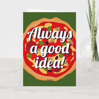 Funny Happy Birthday card with pepperoni pizza | Zazzle