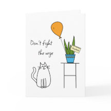 Funny Happy Birthday Cat Add a Name Greeting Card