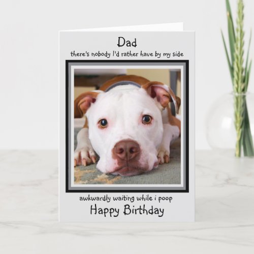 Funny Happy Birthday Dog Dad Black Cute Dog Poop Card