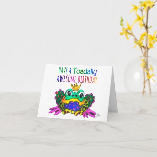 Funny Happy Birthday Frog Greeting Card