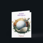 Funny Happy Birthday Golfing Ball Lovers Card<br><div class="desc">Happy Birthday Golfing Ball Hitting Water</div>