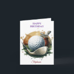 Funny Happy Birthday Golfing Ball Lovers Card<br><div class="desc">Happy Birthday Golfing Ball Hitting Water</div>